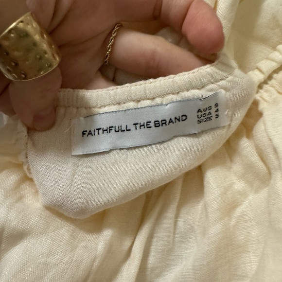 FAITHFULL THE BRAND  Zuma Womens Linen Cut-Out Mini Dress cream white sz S - Picture 5 of 5